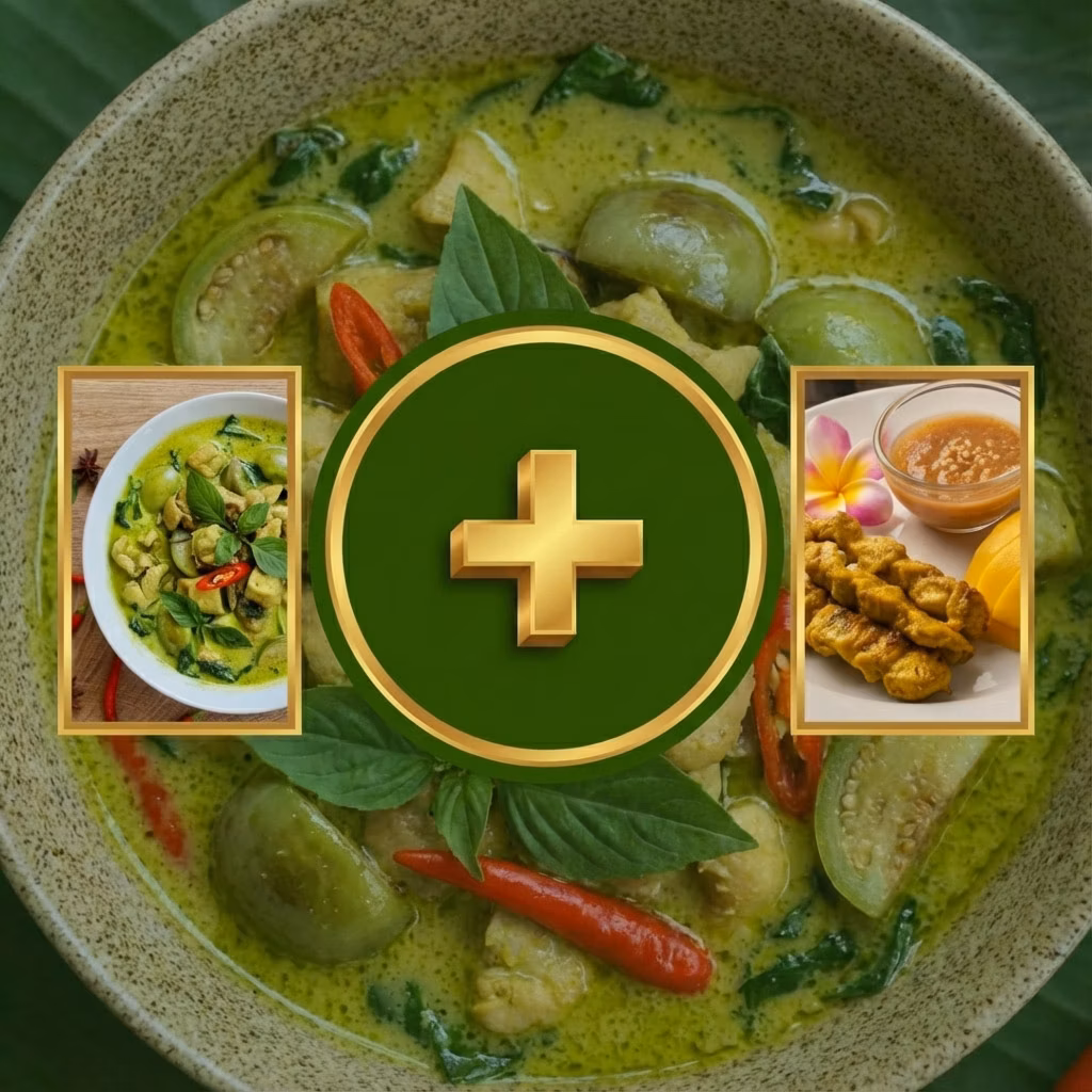Vihreä Curry + Satay kana