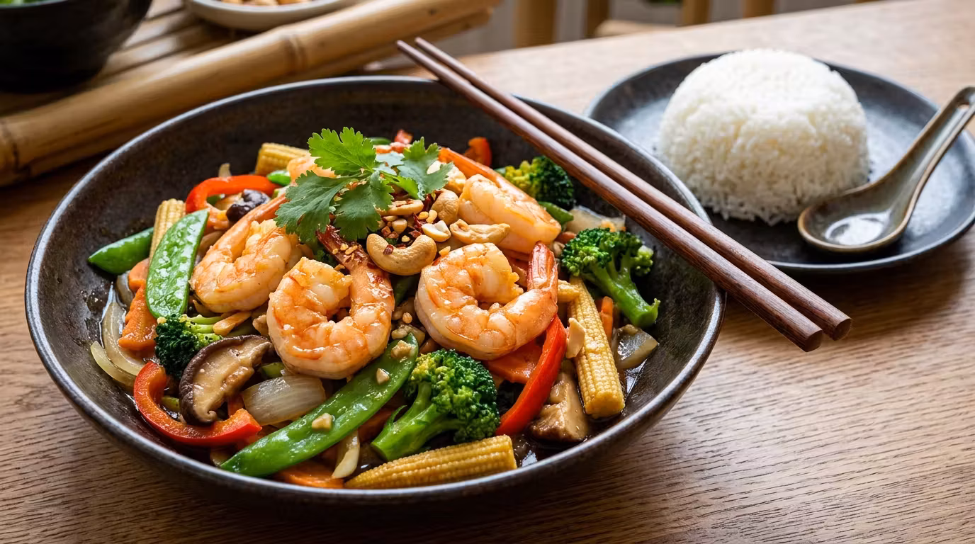 Vihannes Katkarapu Wok
